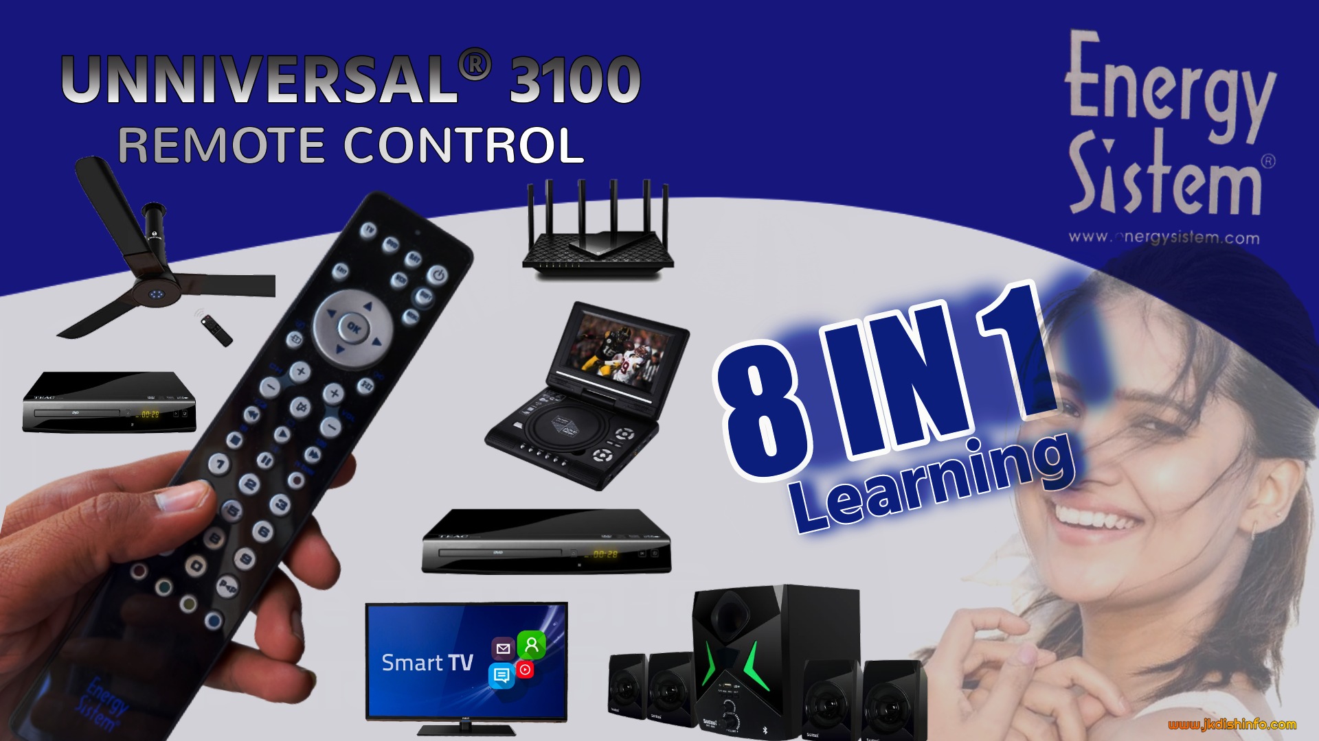 Universal 3100 Learning Zen Remote Control 8 IN 1 LEARNING